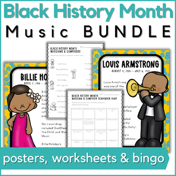 Preview of Black History Month Music Bundle - Activities for elementary music lessons