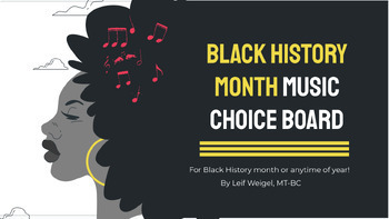 Preview of Black History Month Music Choice Board