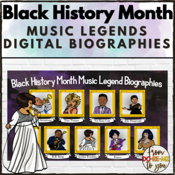 Preview of Black History Month Music Legends Digital Biographies Virtual Field Trip