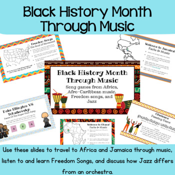 Preview of Black History Month Music Lessons: Africa, Afro-Caribbean, Jazz, and more!