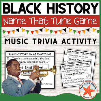 Preview of Black History Month Music Name That Tune Trivia Game | Music Activity