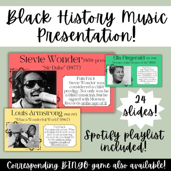 Preview of Black History Month Music Presentation! (for General Music or Social Studies)