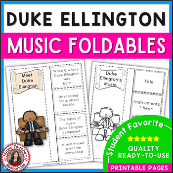 Preview of Jazz Music Worksheets & Activities for Elementary Music Lessons - Duke Ellington