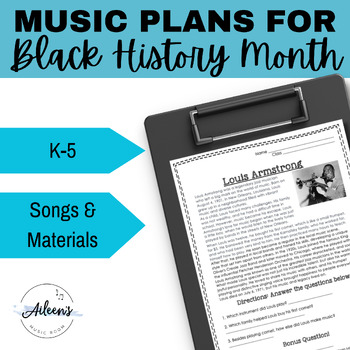Preview of Black History Month Music - Songs and Activities