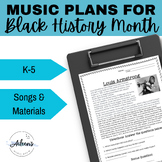 Black History Month Music - Songs and Activities