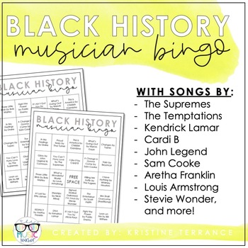 Preview of Black History Month {Musician Bingo}