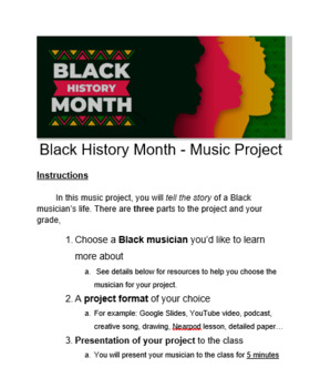 Preview of Black History Month Musician Research Project - Bundle Deal