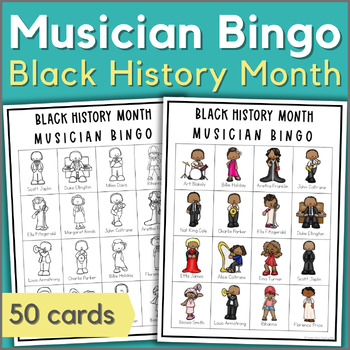 Preview of Black History Month Musicians Bingo Activity for February Music Lessons
