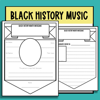 Preview of Black History Month Musicians Research Pennants - Music Lessons Activity