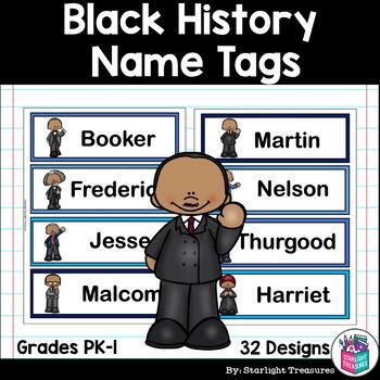 Preview of Black History Month Desk Name Tags - Editable Name Tags