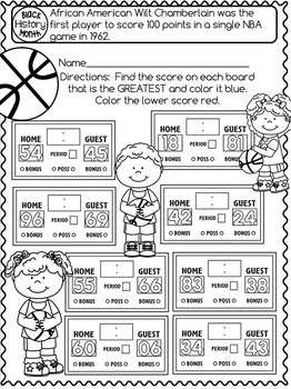 black history month no prep printables math and literacy tpt