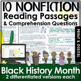 Black History Month Nonfiction Passages and Questions - Print and Digital