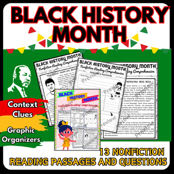 Preview of Black History Month Nonfiction Reading Comprehension Passages and Questions