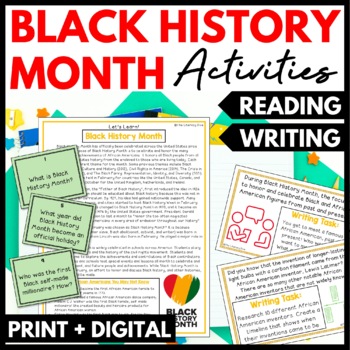Preview of Black History Month Nonfiction Reading Passage with Questions & Writing Prompts
