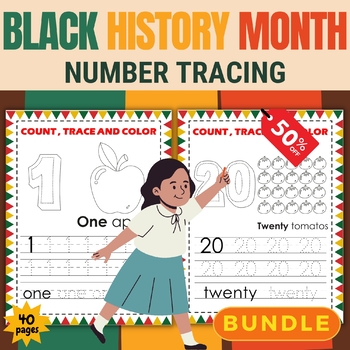 Preview of Martin luther king jr - Black History Month Number tracing 1-20 Math Activities