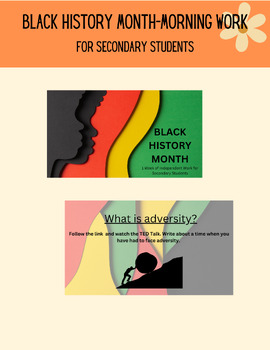 Preview of Black History Month: One Week of Independent Work for Secondary Students