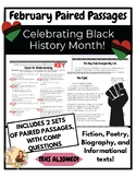 Black History Month Paired Passages for February with Incl