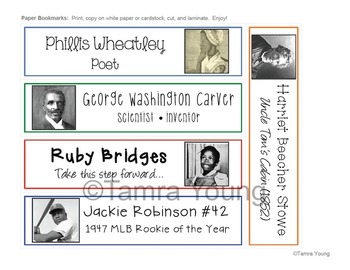 black history month paper bookmarks celebrate diversity by tamra young