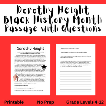 Preview of Black History Month Info Text 4 with Questions (Printable and Digital Resource)