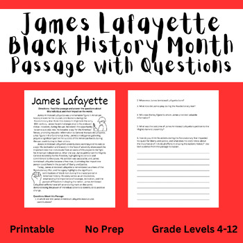 Preview of Black History Month Info Text 2 with Questions (Printable and Digital Resource)