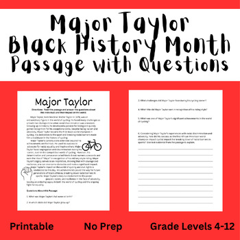 Preview of Black History Month Info Text 3 with Questions (Printable and Digital Resource)