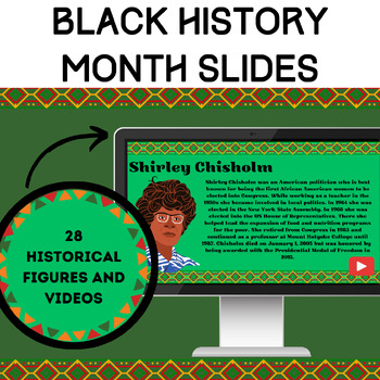 Preview of Black History Month Past/Present/Current Historical Figures Google Slide Deck