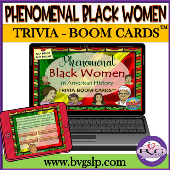 Preview of Black History Month Phenomenal Women BOOM CARDS NO PRINT Distance Learning