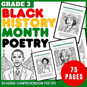 Black History Month Poetry with Reading Comprehension Questions for Grade 3