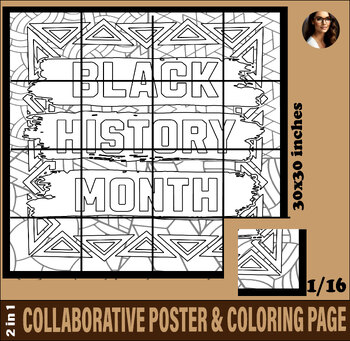 Black History Month Poster Art Collaborative Coloring Activities ...