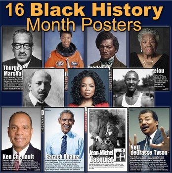 Preview of Black History Month Posters! 16 Posters of Diverse African Americans in History