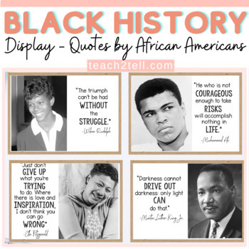 Preview of Black History Month Posters Bulletin Board Display Motivational Quotes