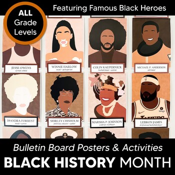 Preview of Black History Month Bulletin Board Posters & Black History Month Activity