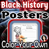 Black History Month Posters Color Your Own Posters