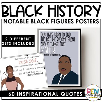 Black History Month Posters Notable Figures Motivational Quotes