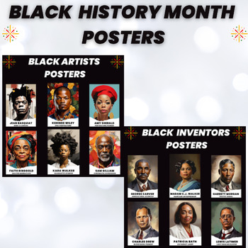 Preview of Black History Month Posters Set | Artists Poets Dancers Musicians and Athletes