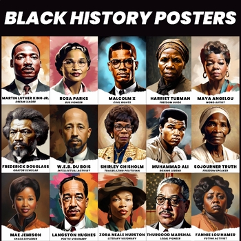 Preview of Black History Month Posters Set for Inflential Black Figures