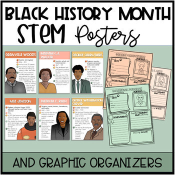 Preview of Black History Month Posters and Biography Organizers African Americans in STEM
