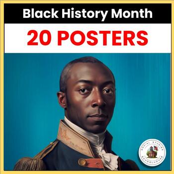 Preview of Black History Month Posters for Bulletin Board: PDF plus EDITABLE Google Slides