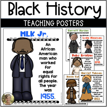 Preview of Black History Month Posters: Rosa, Martin, Harriet, Bessie, Kindergarten & First