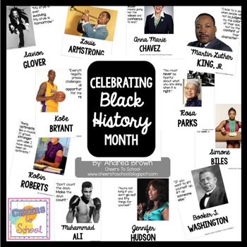 Preview of Black History Month Posters of Inspirational People and Quotes