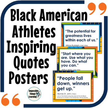Preview of Black History Month Posters with Inspirational Quotes from Black Athletes