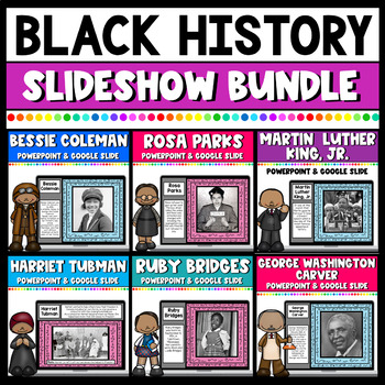 Preview of Black History Month PowerPoint & Google Slides Presentations Bundle