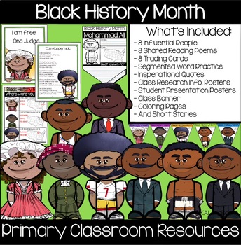 Preview of Black History Month Primary Classroom Shared Reading Resources and More!