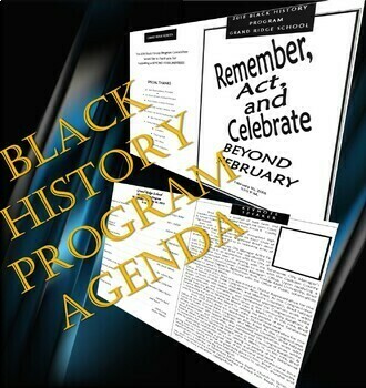 Preview of Black History Month Program Agenda #6  (EDITABLE/TEMPLATE)