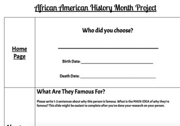 Preview of Black History Month Project 