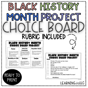 Preview of Black History Month Project Choice Board