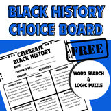 Black History Month Project Choice Board Activities, Word 
