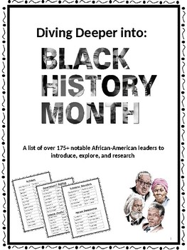 Preview of Black History Month: Project List of Notable African-American Figures