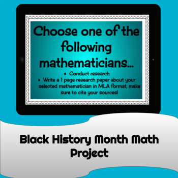Preview of Black History Month Project Mathematicians Research Project Algebra