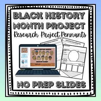 Preview of Black History Month Project: No Prep Slides, Research Project: Biography Flags